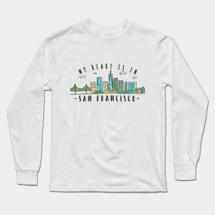 San Francisco Skyline Design Long Sleeve T-Shirt